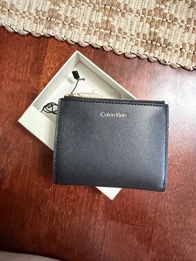Calvin Klein Black Compact Zip Card Wallet